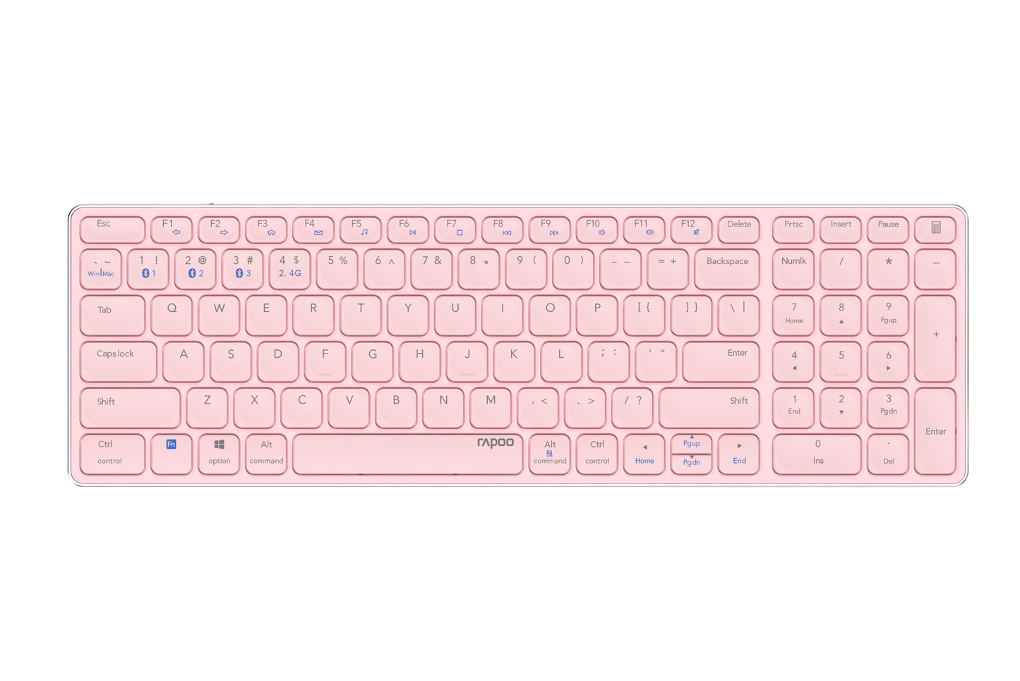 Teclado Rapoo E9700M Multi-mode Wireless Ultra-slim PT Rosa