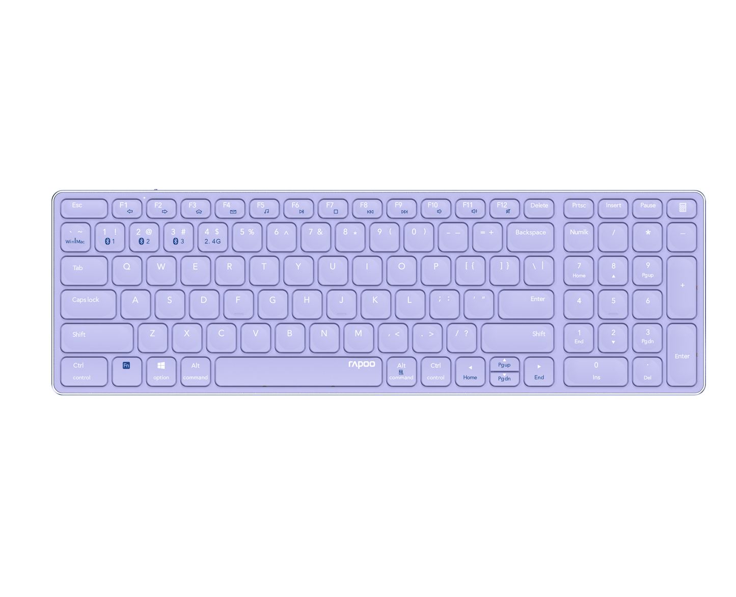 Teclado Rapoo E9700M Multi-mode Wireless Ultra-slim PT Roxo