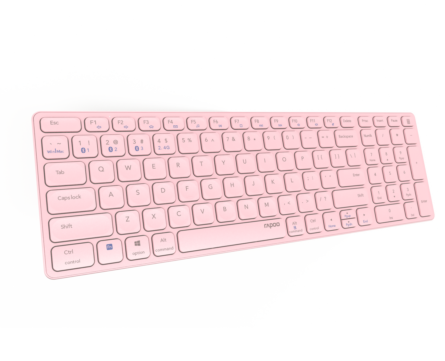 Teclado Rapoo E9700M Multi-mode Wireless Ultra-slim PT Rosa