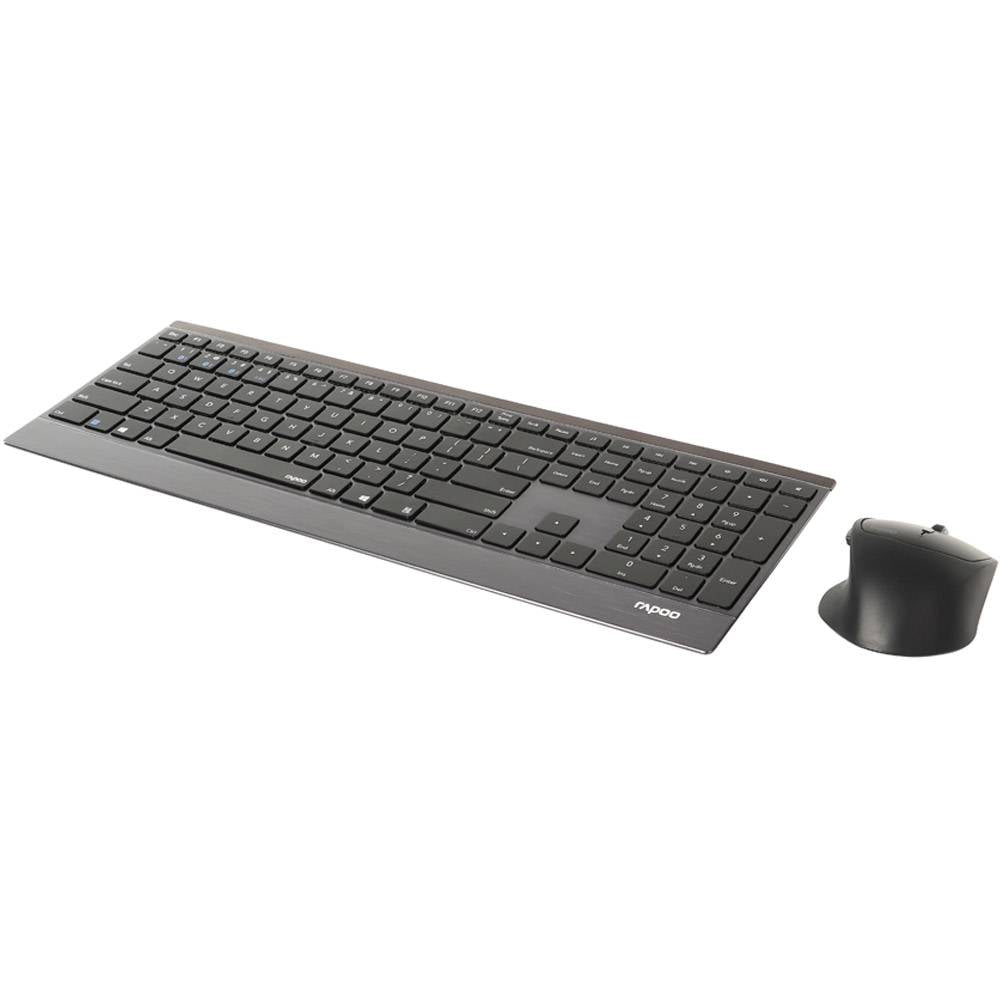 Teclado + Rato rapoo 9500M (Bluetooth - 1600 dpi - Ótico - PT) Rapoo