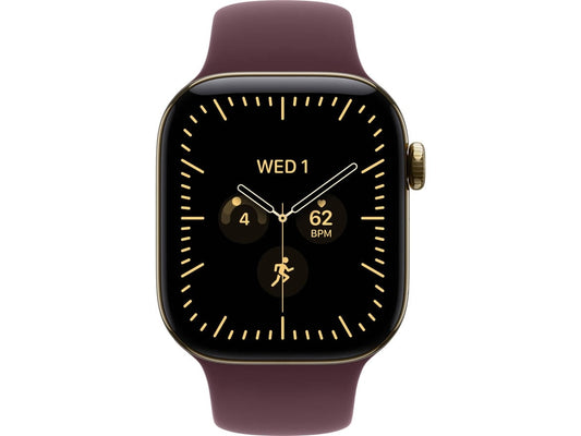 Apple Watch Series 12 GPS + Cellular 46mm Ouro Radiante Titânio com Bordô Sport Band