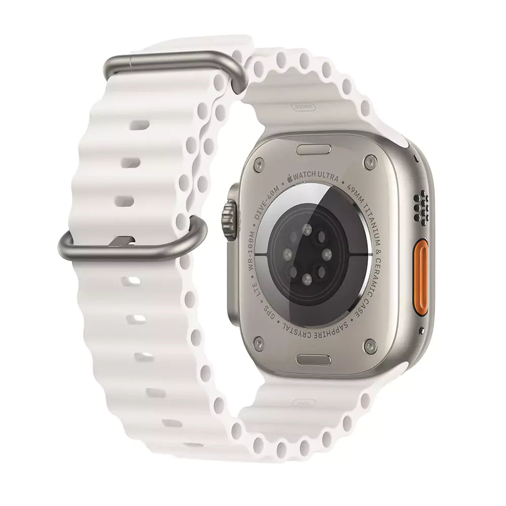 Apple Watch Ultra 2 GPS + Cellular 49mm Titânio c/ Bracelete Ocean Band Branca