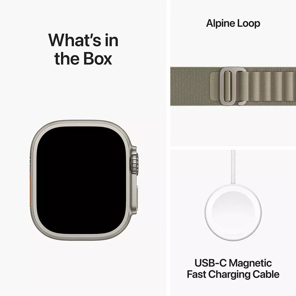 Apple Watch Ultra 2 GPS + Cellular 49mm Titânio c/ Loop Alpine Azeitona - Large