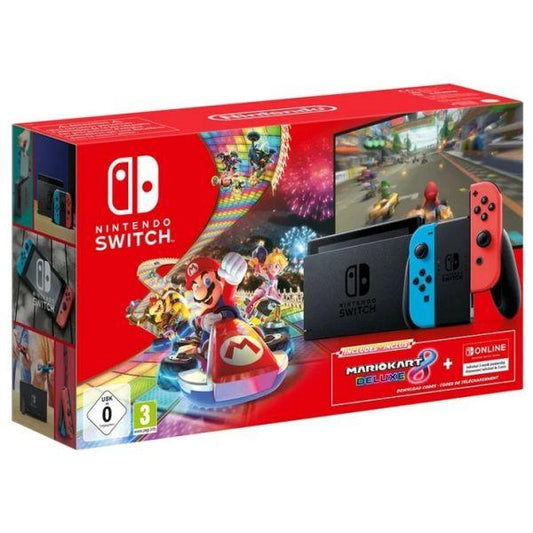 Nintendo Switch Neon Blue/Red V2 + Mario Kart 8 Deluxe