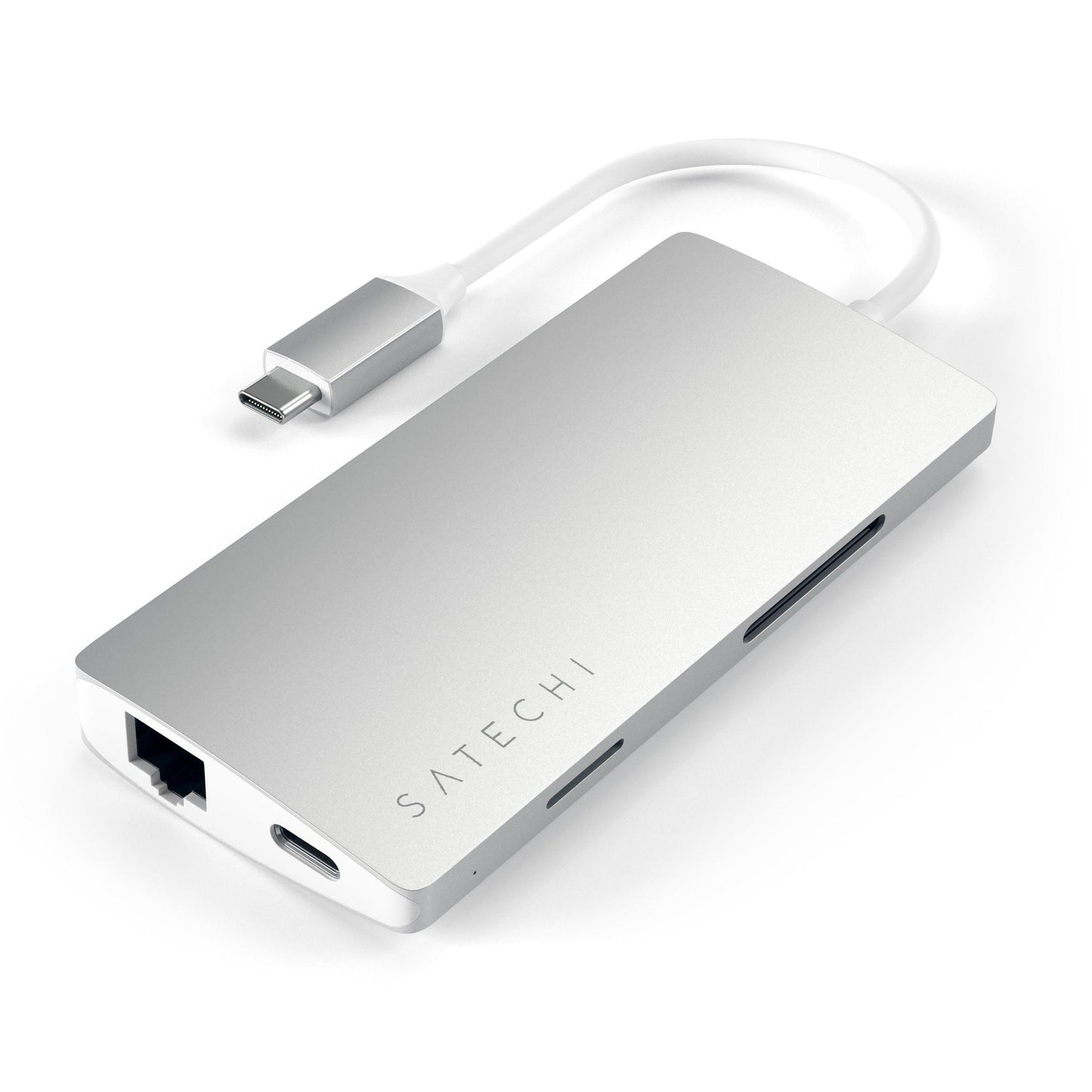 Satechi - Adaptador Type-C Slim Multi-portas 4K c/ Ethernet (Prateado)