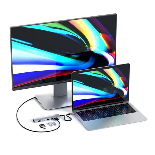 Satechi - Adaptador USB-C Slim Multiportas c/ Ethernet (Prateado)