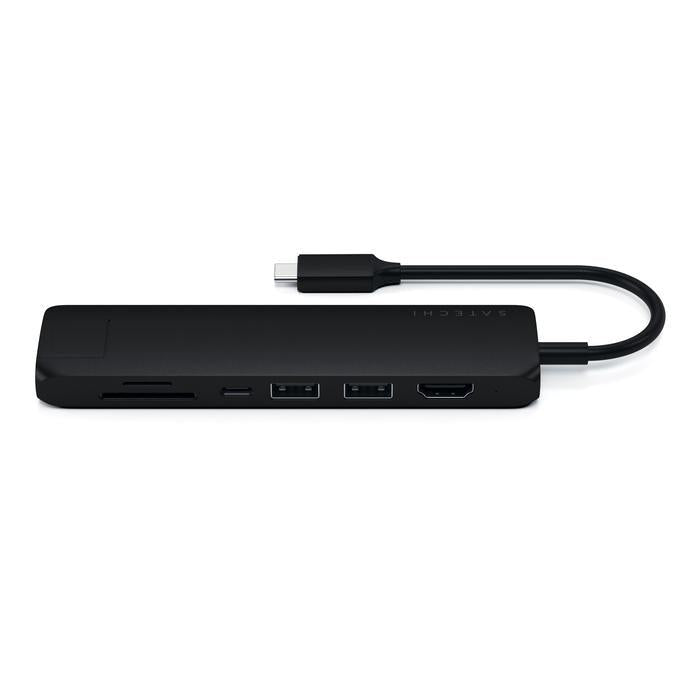 Satechi - Adaptador USB-C Slim Multiportas c/ Ethernet (Preto)