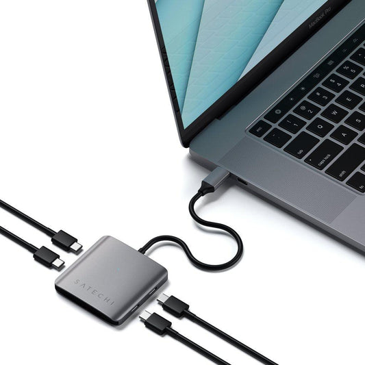 Satechi - Hub de 4 portas USB-C (Cinzento Sideral)