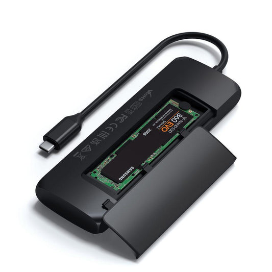 Satechi - Hub USB-C com adaptador para SSD (Preto)
