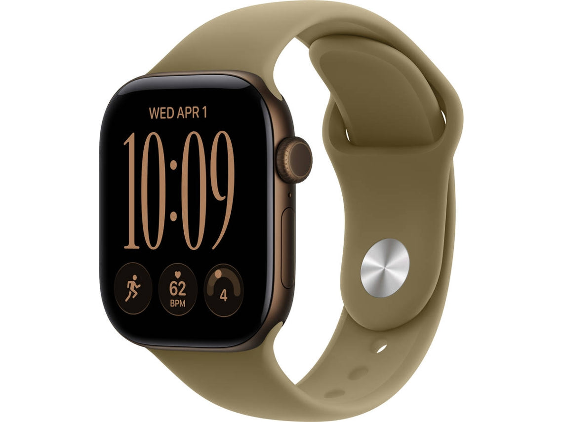Apple Watch Series 12 GPS + Cellular 46mm Bronze Escuro Alumínio com Azeitona Sport Band