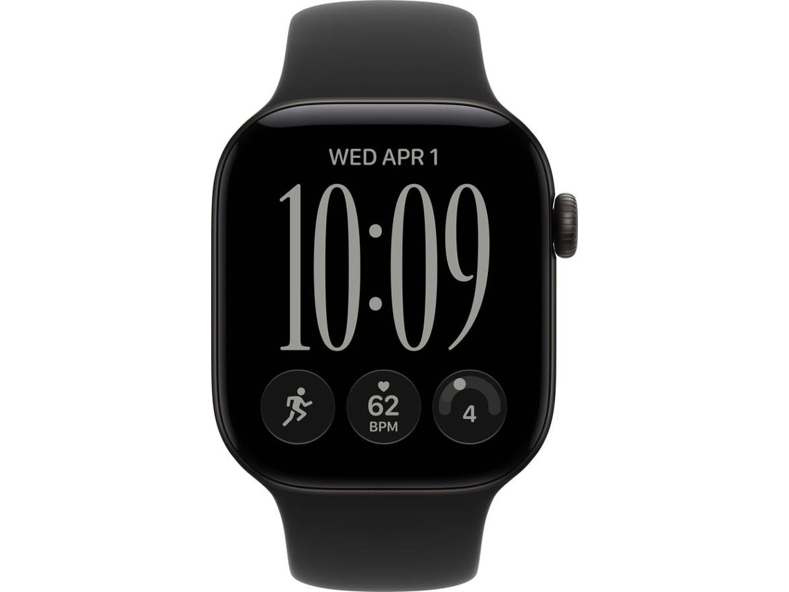 Apple Watch Series 12 GPS 46mm Preto Alumínio com Preto Sport Band