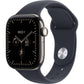 Apple Watch Series 12 GPS + Cellular 42mm Natural Titânio com Azul Navy Sport Band