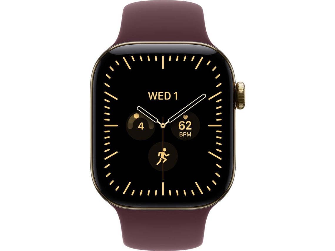 Apple Watch Series 12 GPS + Cellular 46mm Ouro Radiante Titânio com Bordô Sport Band