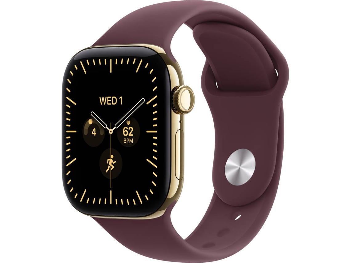 Apple Watch Series 12 GPS + Cellular 46mm Ouro Radiante Titânio com Bordô Sport Band