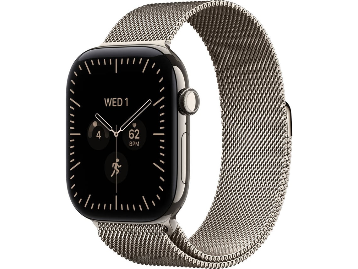 Apple Watch Series 12 GPS + Cellular 46mm Natural Titânio com Natural Milanese Loop