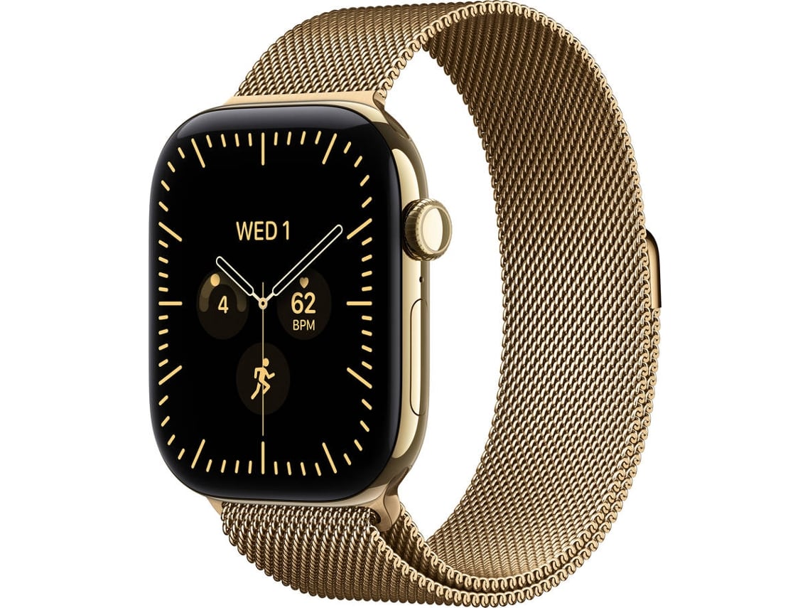 Apple Watch Series 12 GPS + Cellular 46mm Ouro Radiante Titânio com Ouro Radiante Milanese Loop