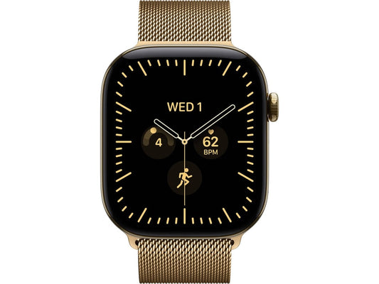 Apple Watch Series 12 GPS + Cellular 42mm Titânio Dourado Radiante Milanese Loop Dourado Radiante