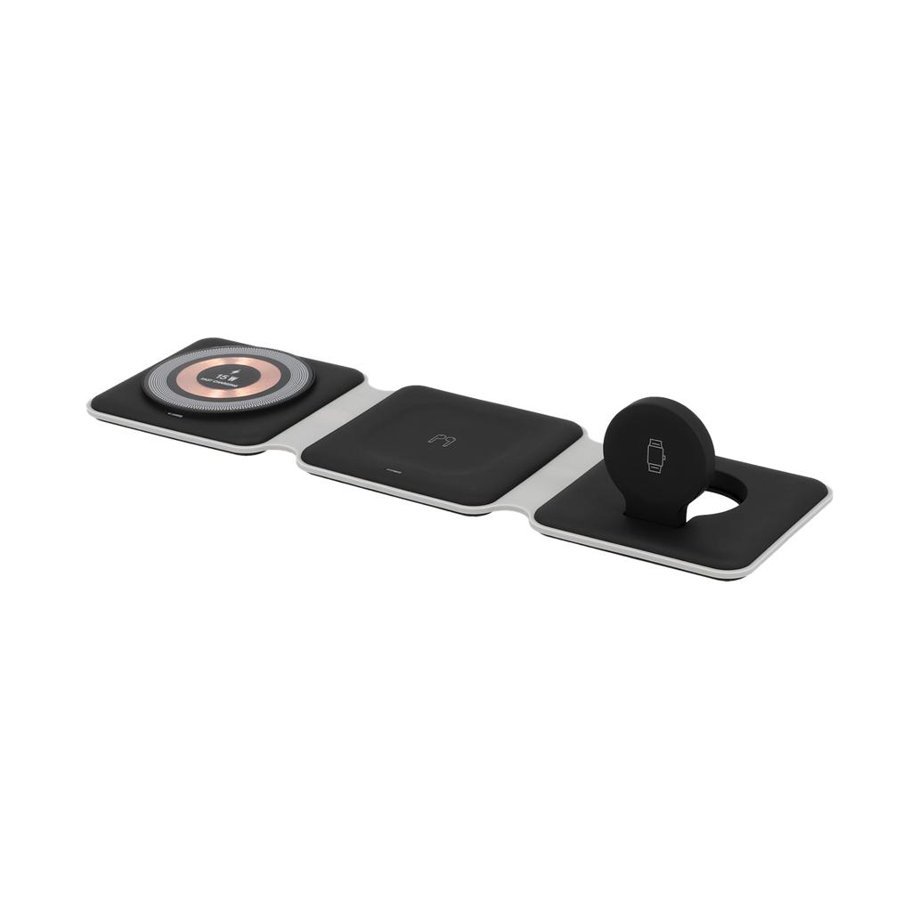 Just in Case Carregador Wireless 15W 3 em 1 Dobrável Preto