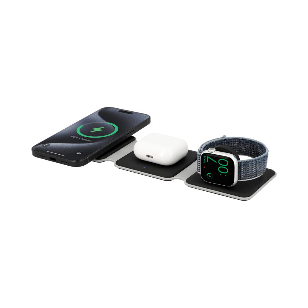 Just in Case Carregador Wireless 15W 3 em 1 Dobrável Preto