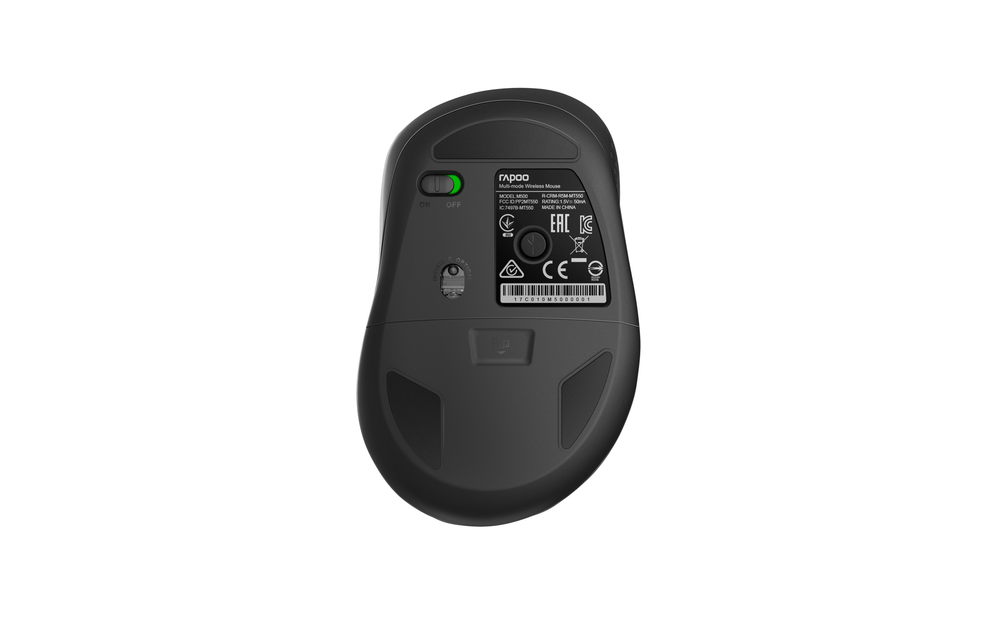 Rato Óptico Rapoo M500 Silent (Bluetooth - 1600dpi) Preto Rapoo