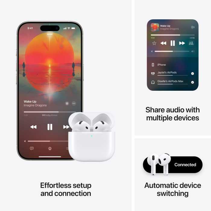 Apple AirPods 4 Wireless c/ Cancelamento Ativo de Ruído Apple