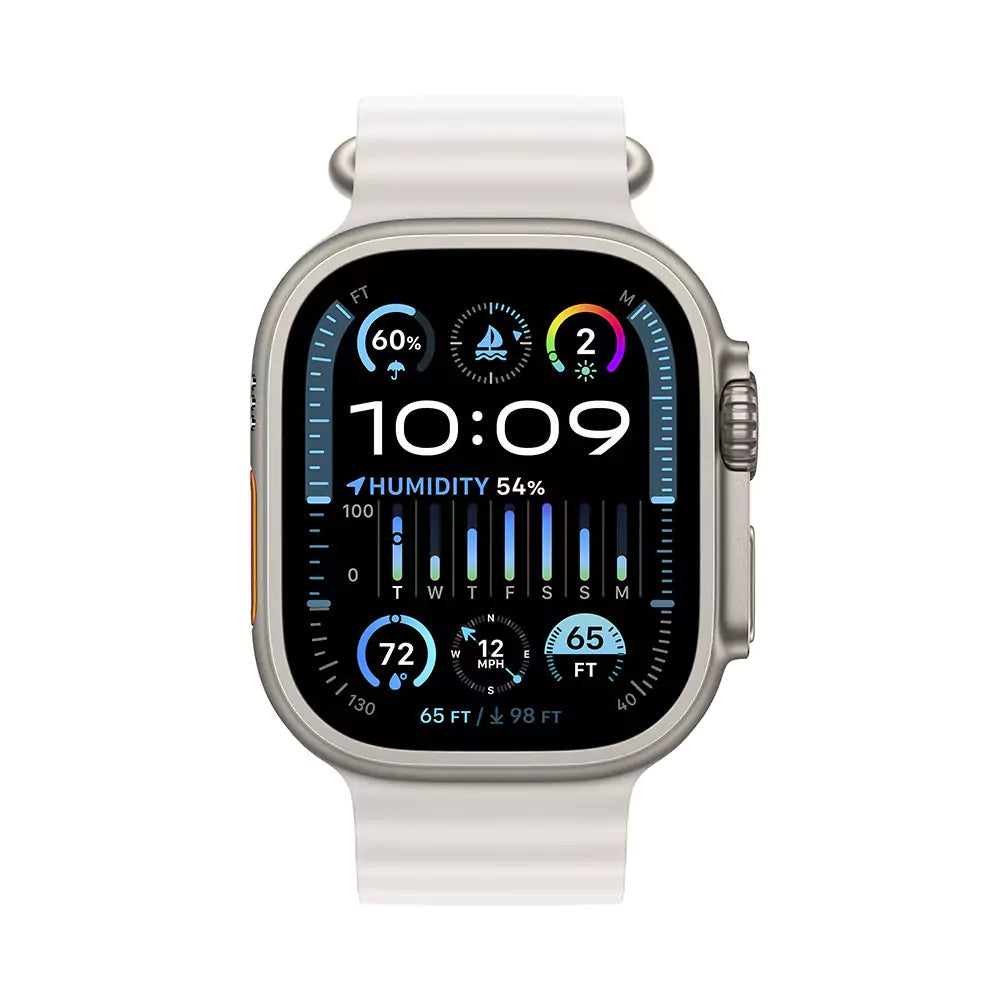 Apple Watch Ultra 2 GPS + Cellular 49mm Titânio c/ Bracelete Ocean Band Branca
