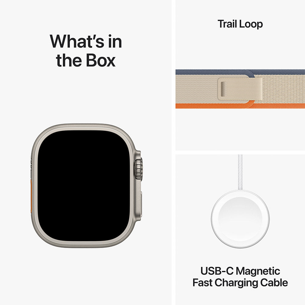 Apple Watch Ultra 2 GPS + Cellular 49mm Titânio c/ Loop Trail Laranja/Beje - Medium/Large