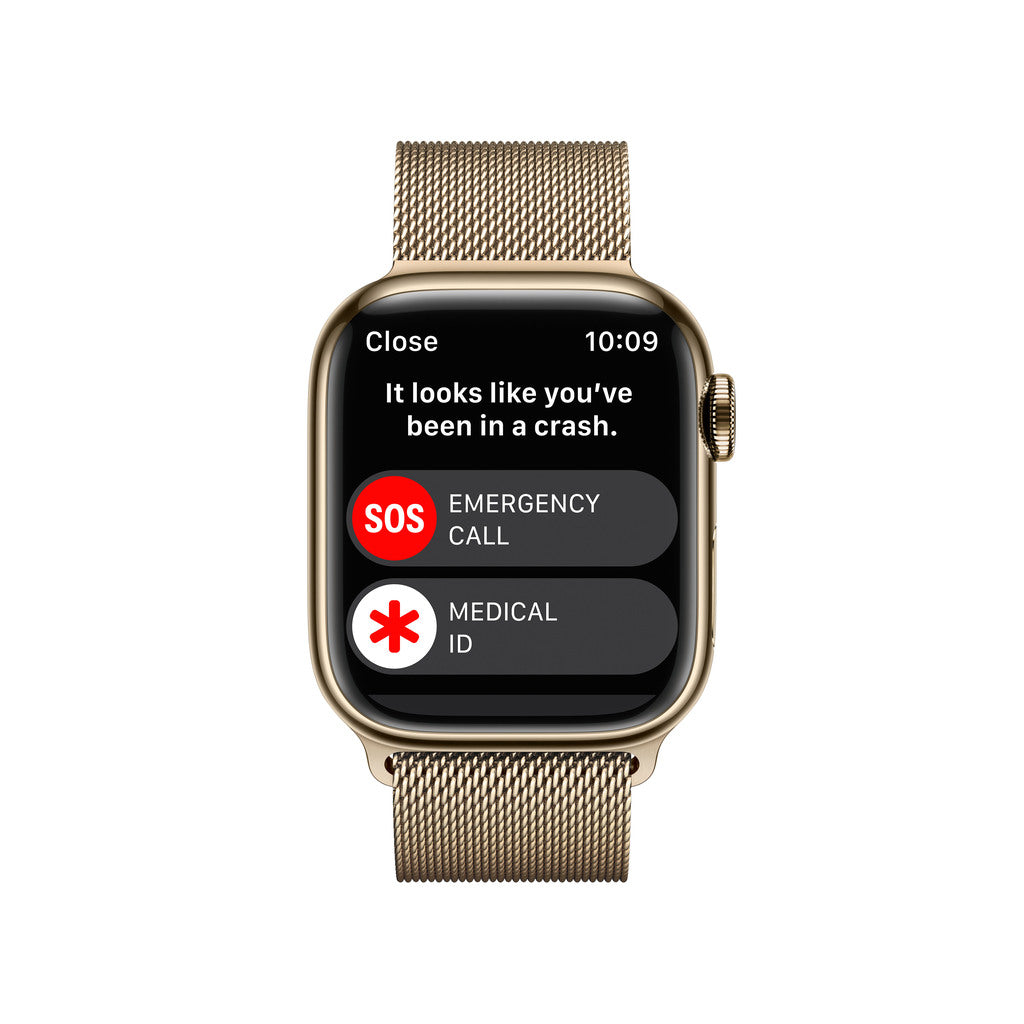 Apple Watch Series 8 GPS + Cellular 41mm Gold Stainless Steel Case with Gold Milanese Loop