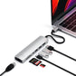 Satechi - Adaptador USB-C Slim Multiportas c/ Ethernet (Prateado)