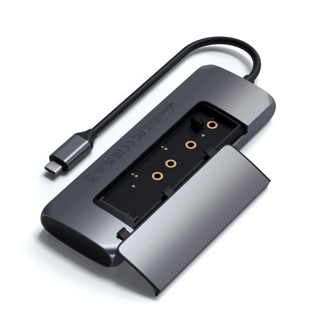 Satechi - Hub USB-C com adaptador para SSD (Cinzento Sideral)