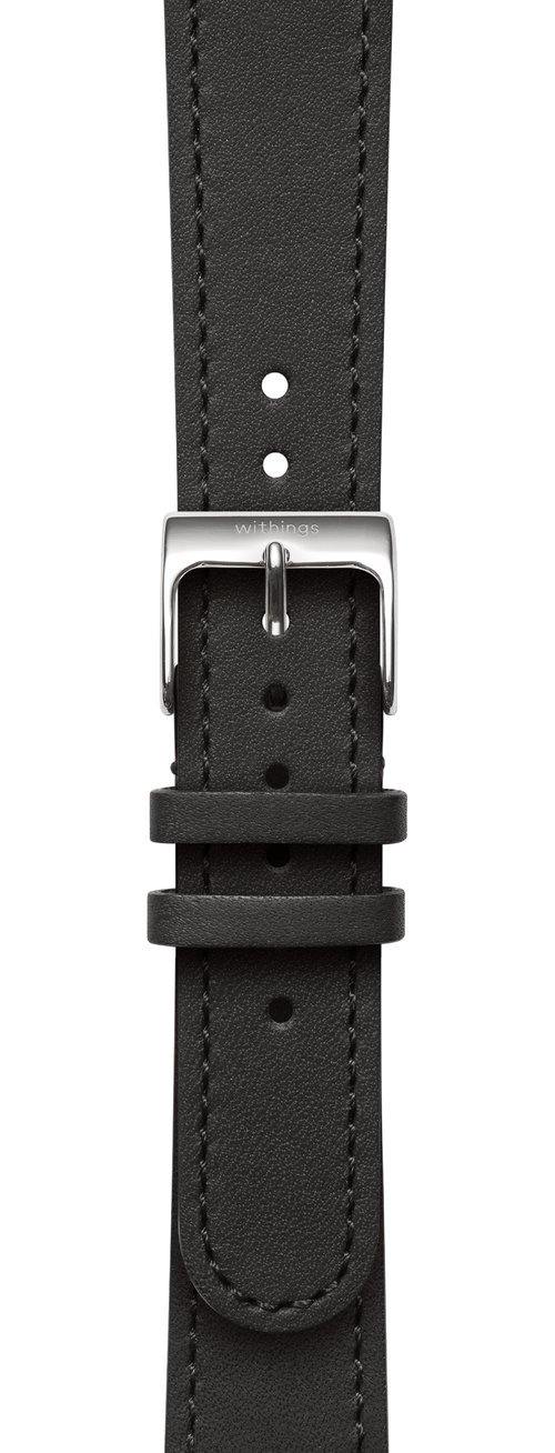 Withings - Pulseira cabedal 18mm (black/steel)