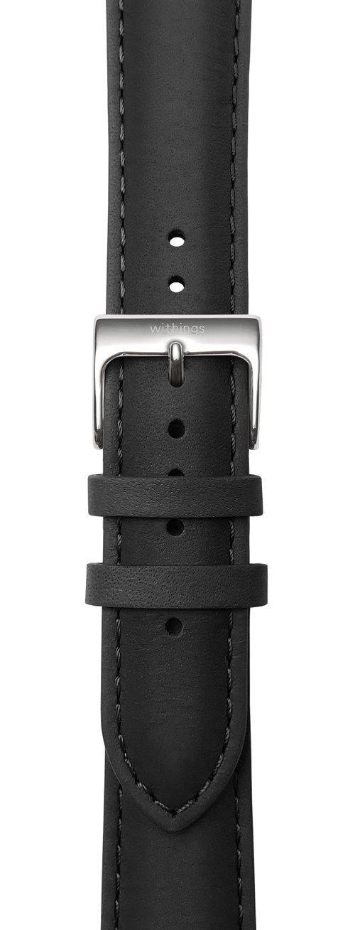 Withings - Pulseira cabedal 20mm (black/steel)